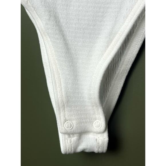 NWT Wolford Grid Net Bodysuit Sleeveless Crewneck Moisture-Wicking White XS - Picture 6 of 8